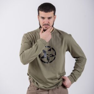 M-TO 007 Yumru boğaz köynək Xaki rəng